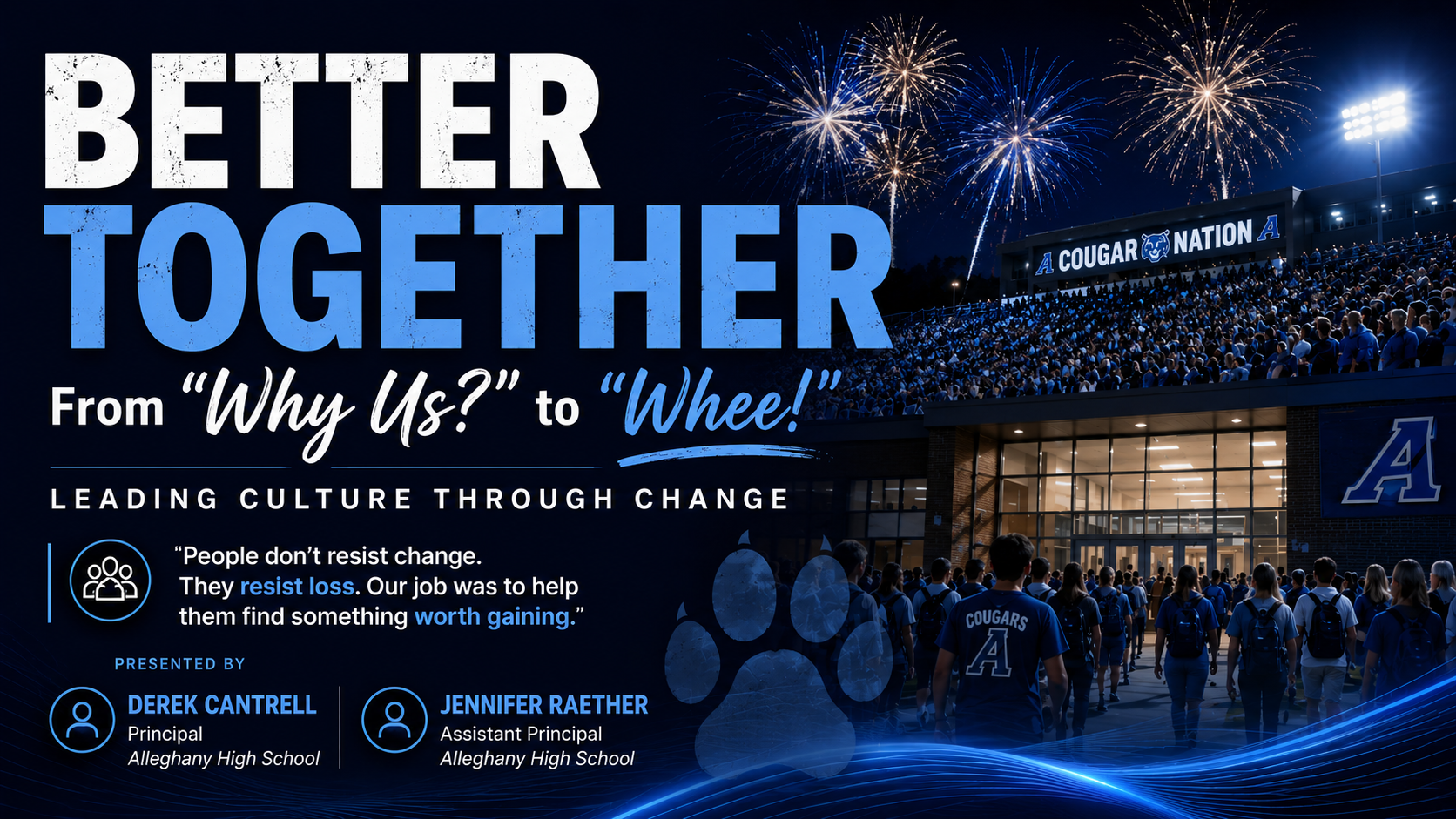Better Together workshop visual from Derek Cantrell's school culture presentation